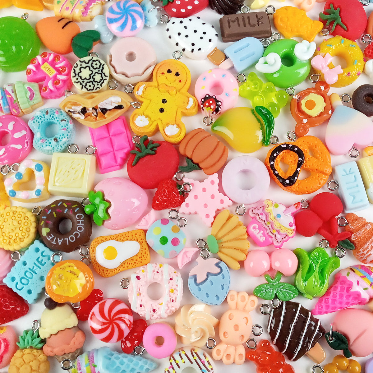 BULK Super Kawaii Bread Pastel Charms for Slime, Bread Assorted