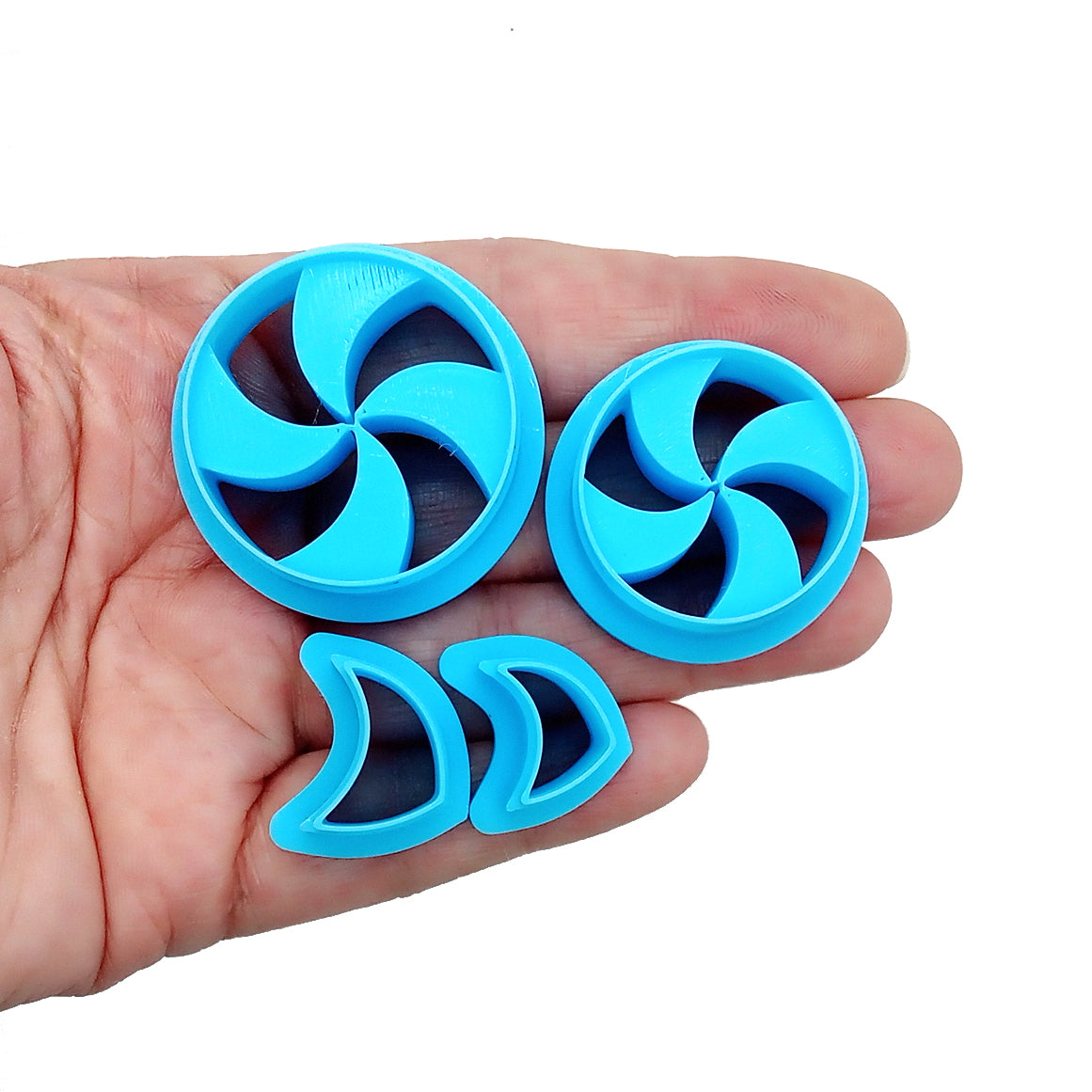 Mint swirl candy polymer clay cutter set