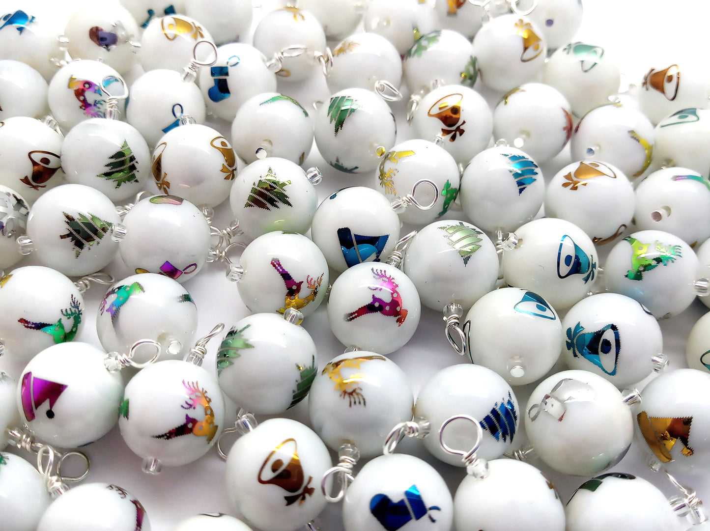 20 Miniature Glass Ornaments, Christmas Shape Mix, Tiny Tabletop or Dollhouse Trees