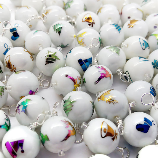 20 Miniature Glass Ornaments, Christmas Shape Mix, Tiny Tabletop or Dollhouse Trees