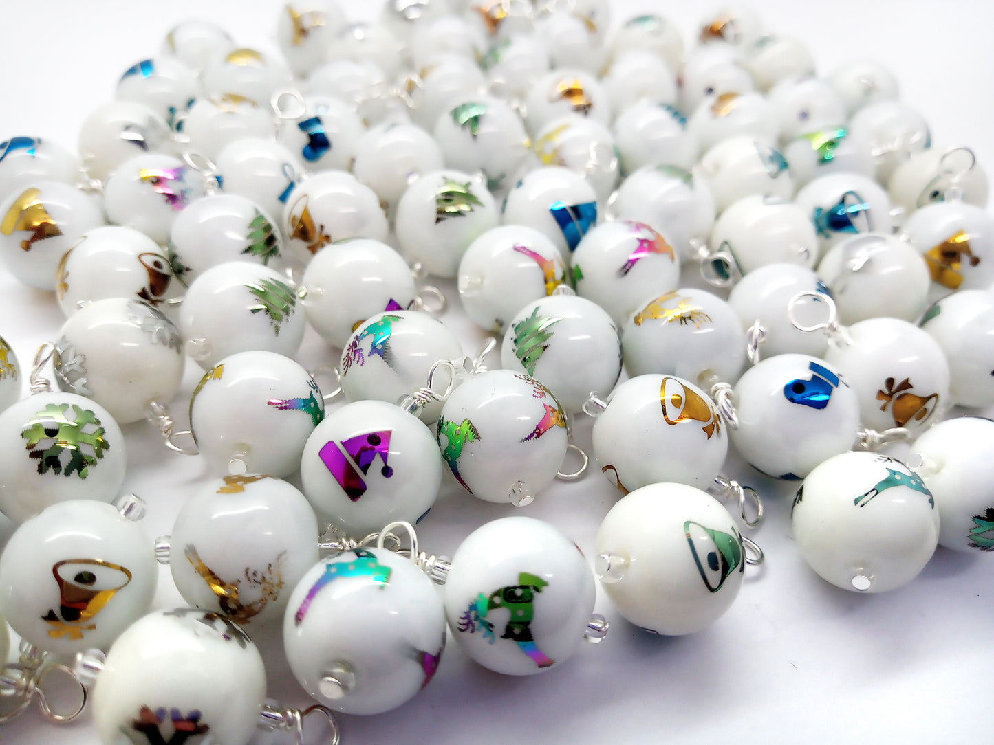20 Miniature Glass Ornaments, Christmas Shape Mix, Tiny Tabletop or Dollhouse Trees