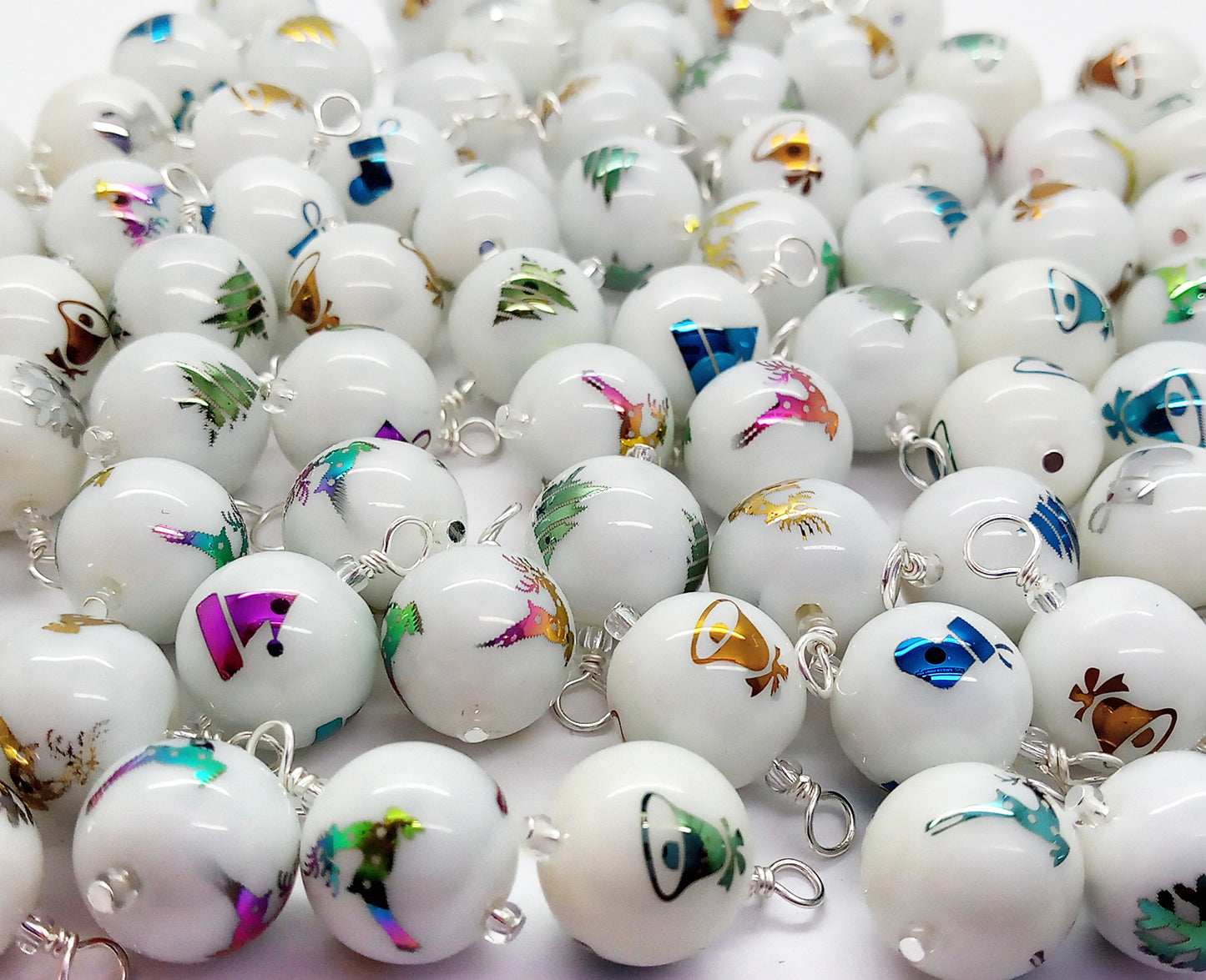 20 Miniature Glass Ornaments, Christmas Shape Mix, Tiny Tabletop or Dollhouse Trees