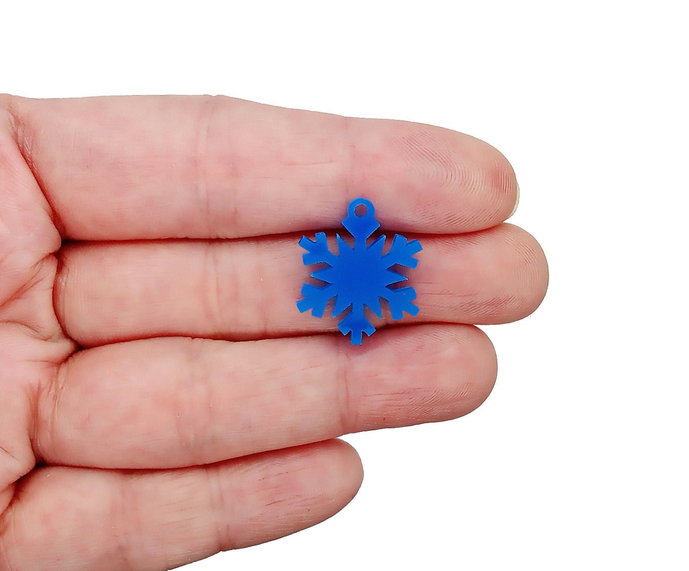 Miniature Christmas Ornaments, 8 pc, Blue Snowflakes & Silver Balls