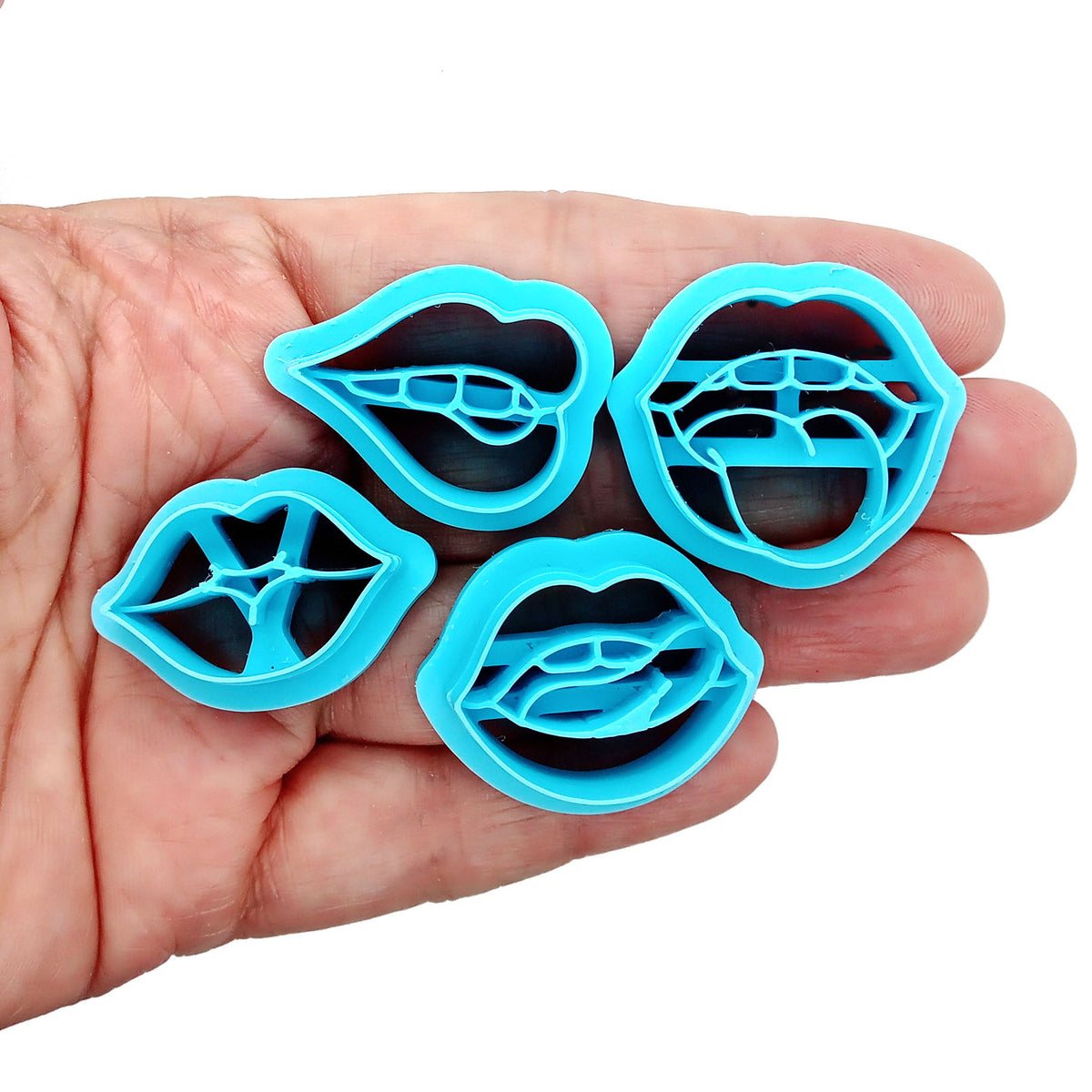 Lips & mouth polymer clay cutter set.