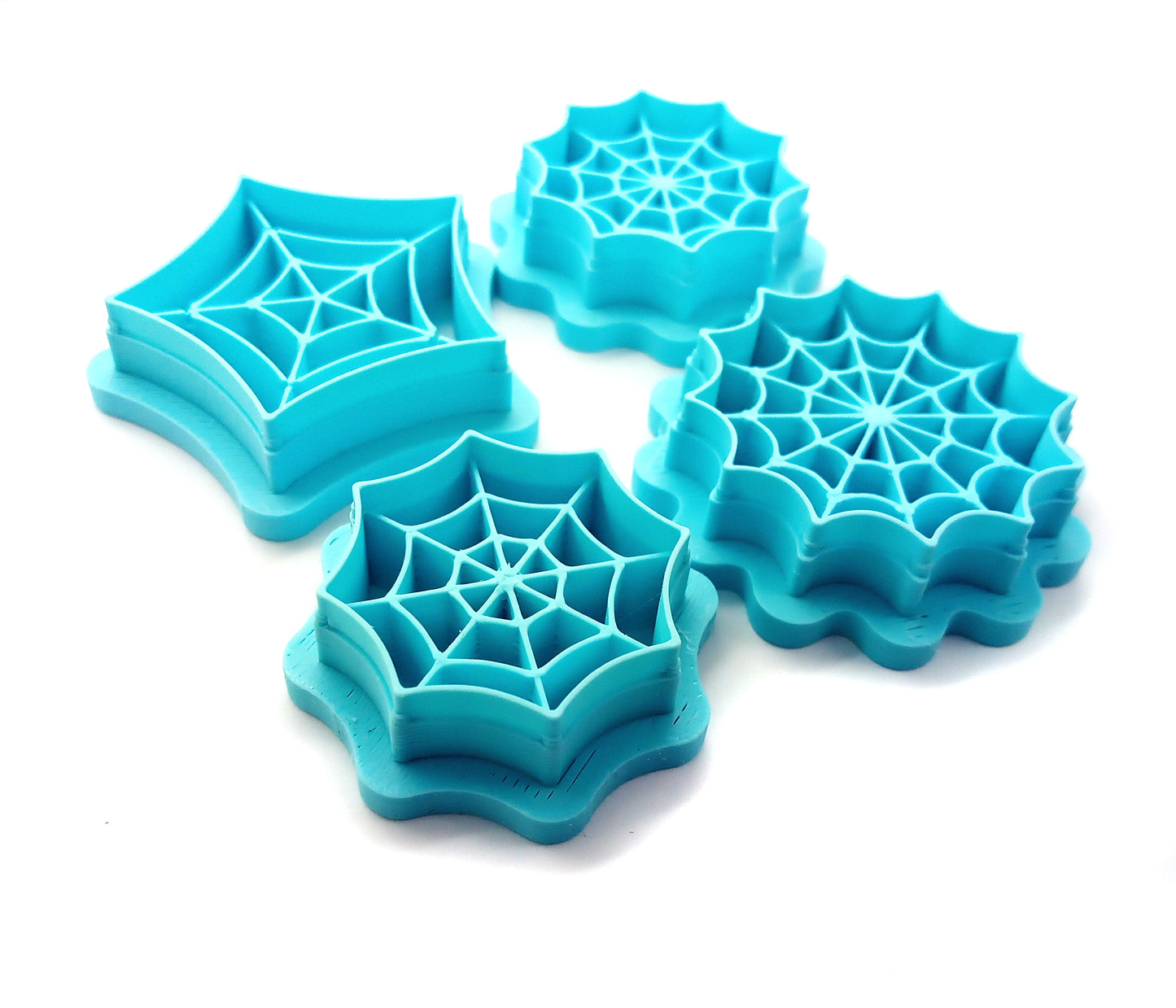 Spiderweb Clay Cutters for Halloween, 4 pieces
