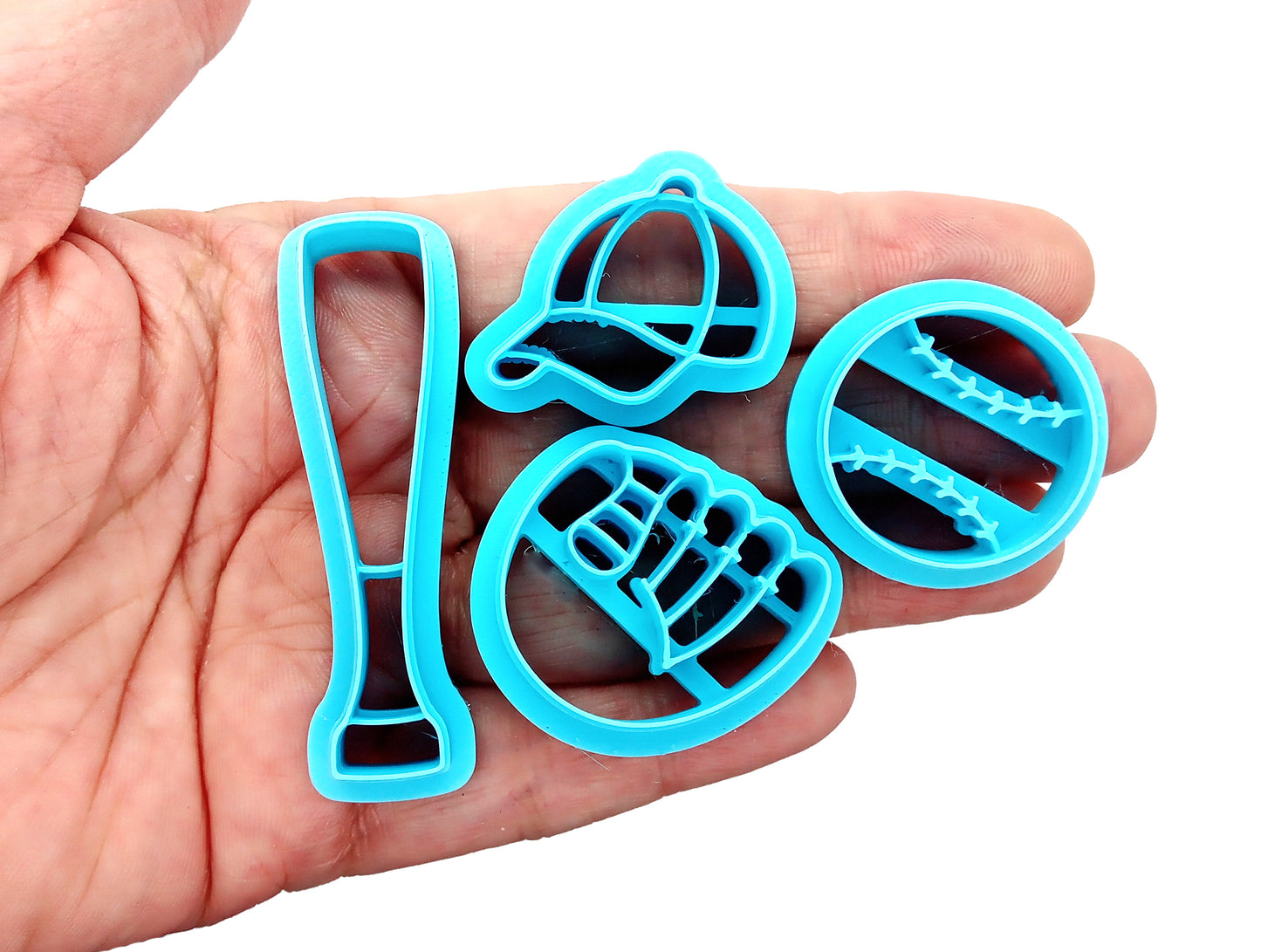 Baseball Clay Cutter Set: Cap, Ball, Glove & Bat