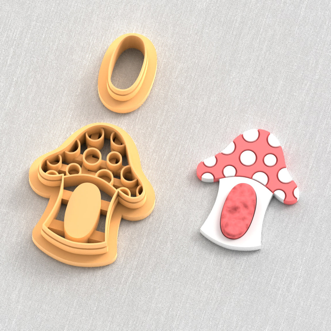 Little mushroom house polymer clay cutters.