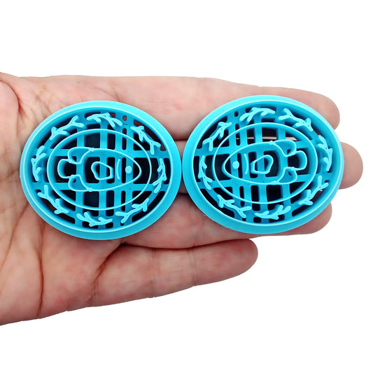Polymer clay cutter set with fish inside a pretty frame.
