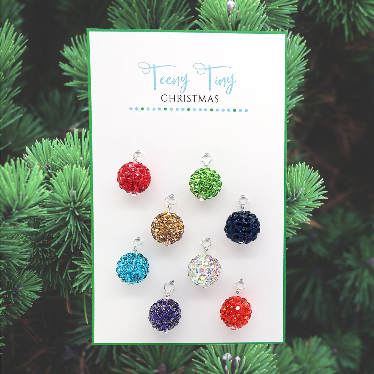 Miniature pave disco ball Christmas ornaments for mini trees.