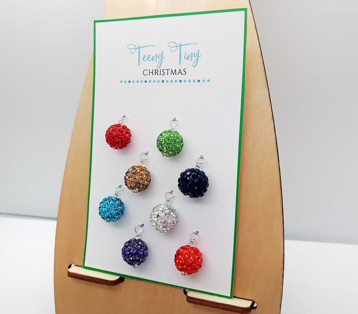 Miniature Disco Ball Christmas Ornaments, 8 pieces, Mixed Colors