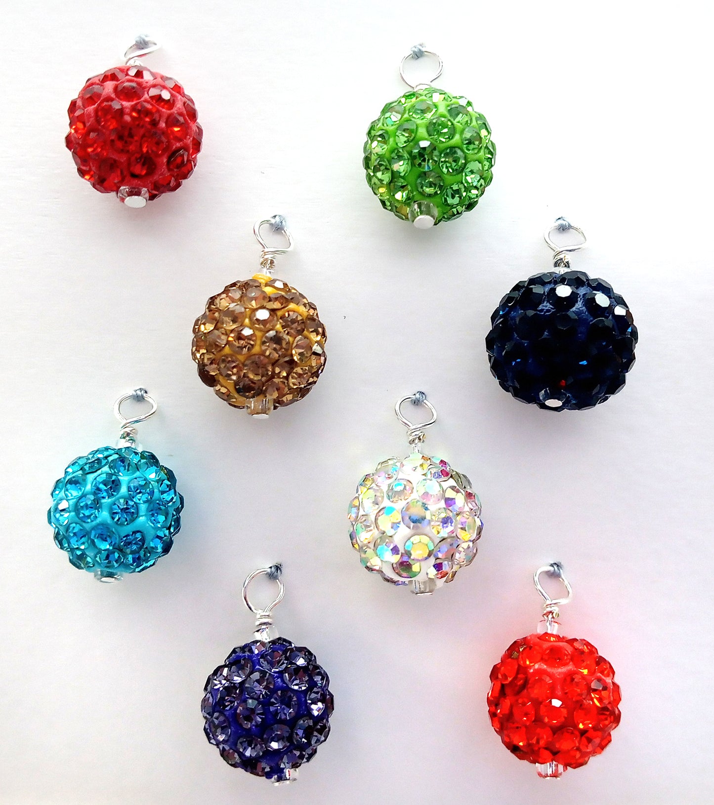 Miniature Disco Ball Christmas Ornaments, 8 pieces, Mixed Colors