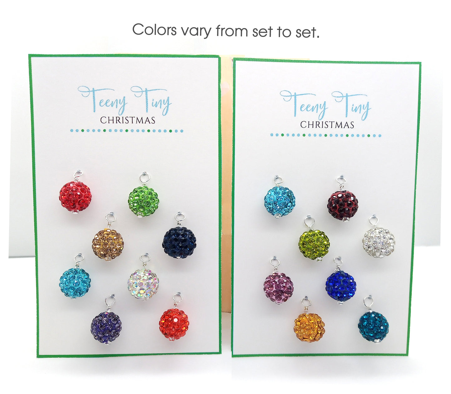 Miniature Disco Ball Christmas Ornaments, 8 pieces, Mixed Colors