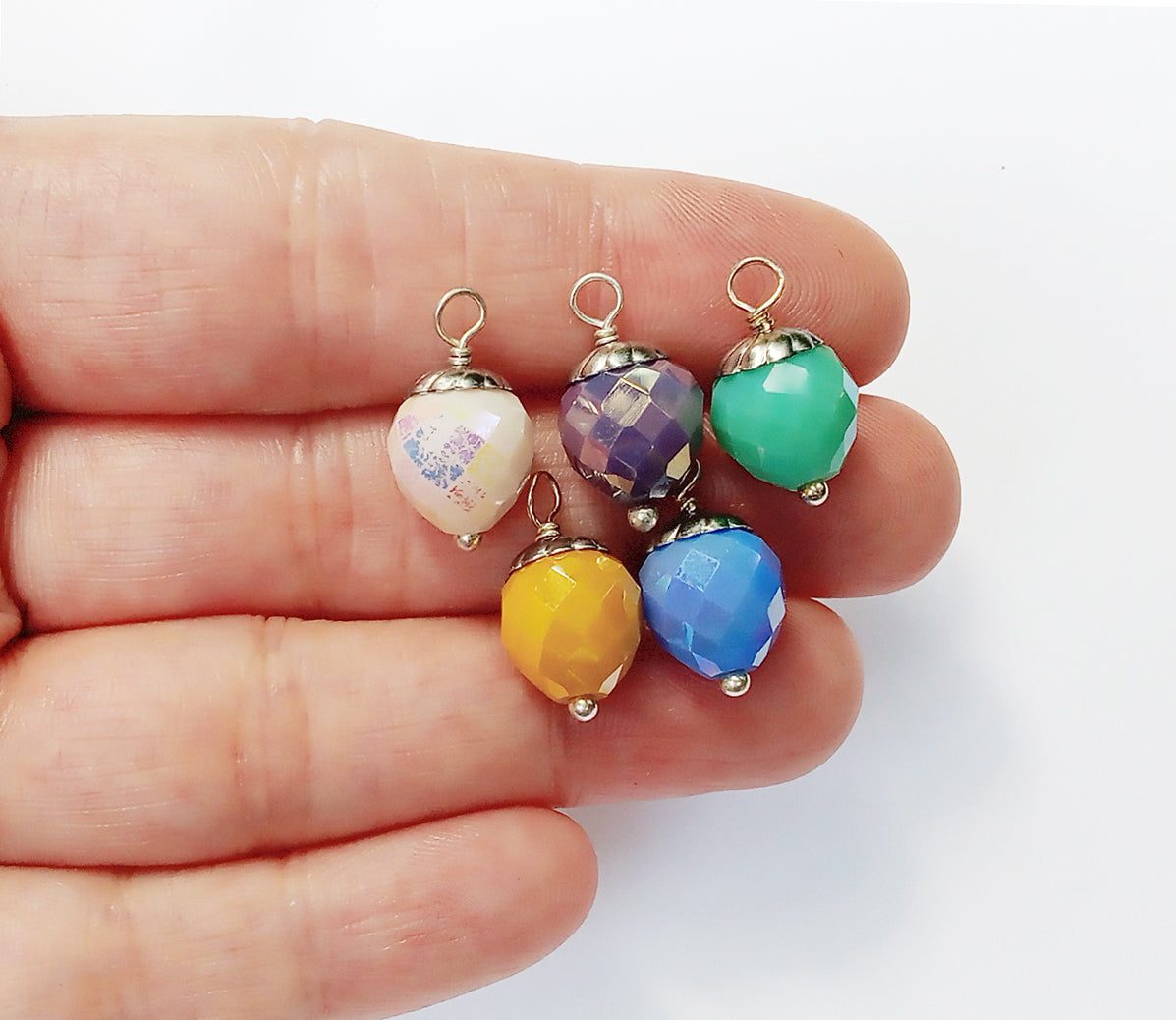 Pastel Miniature Glass Ornaments, 8 pc, for Dollhouse or Mini Tabletop Trees