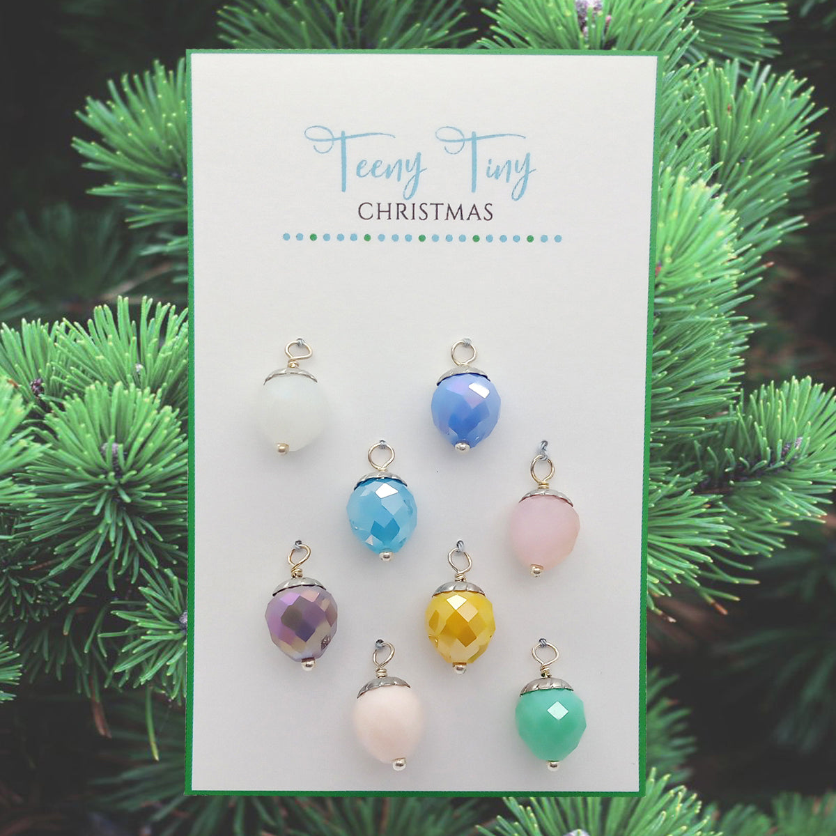 Pastel Miniature Glass Ornaments, 8 pc, for Dollhouse or Mini Tabletop Trees
