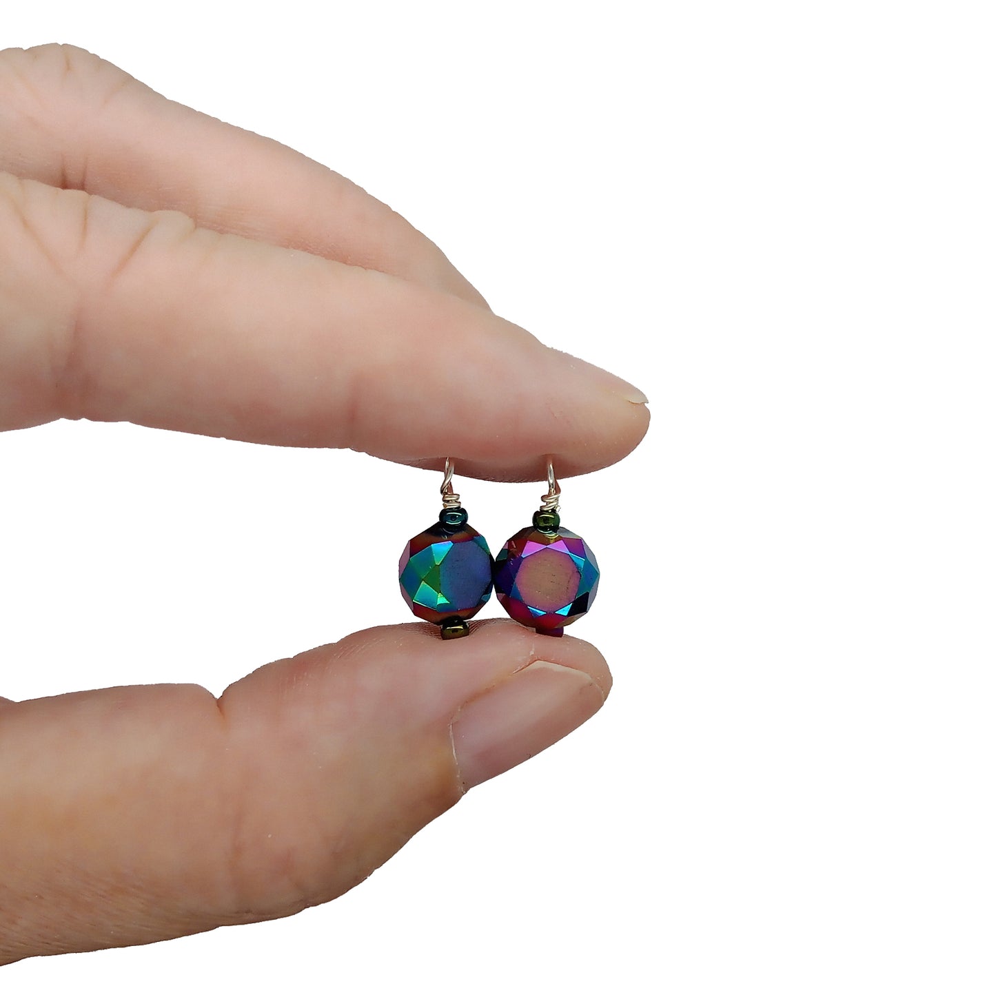 Tiny Christmas Ornaments for Mini Christmas Trees, 8 pcs, Rainbow Glass