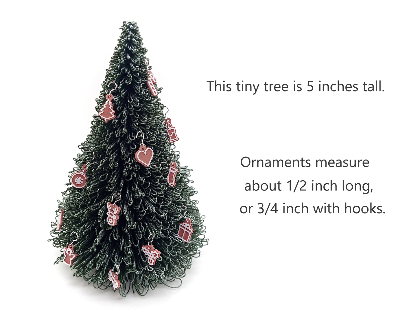 Tiny Christmas Ornament Set, 14 pc Cute Mini Gingerbread Cookie Baubles, 1/2 inch long