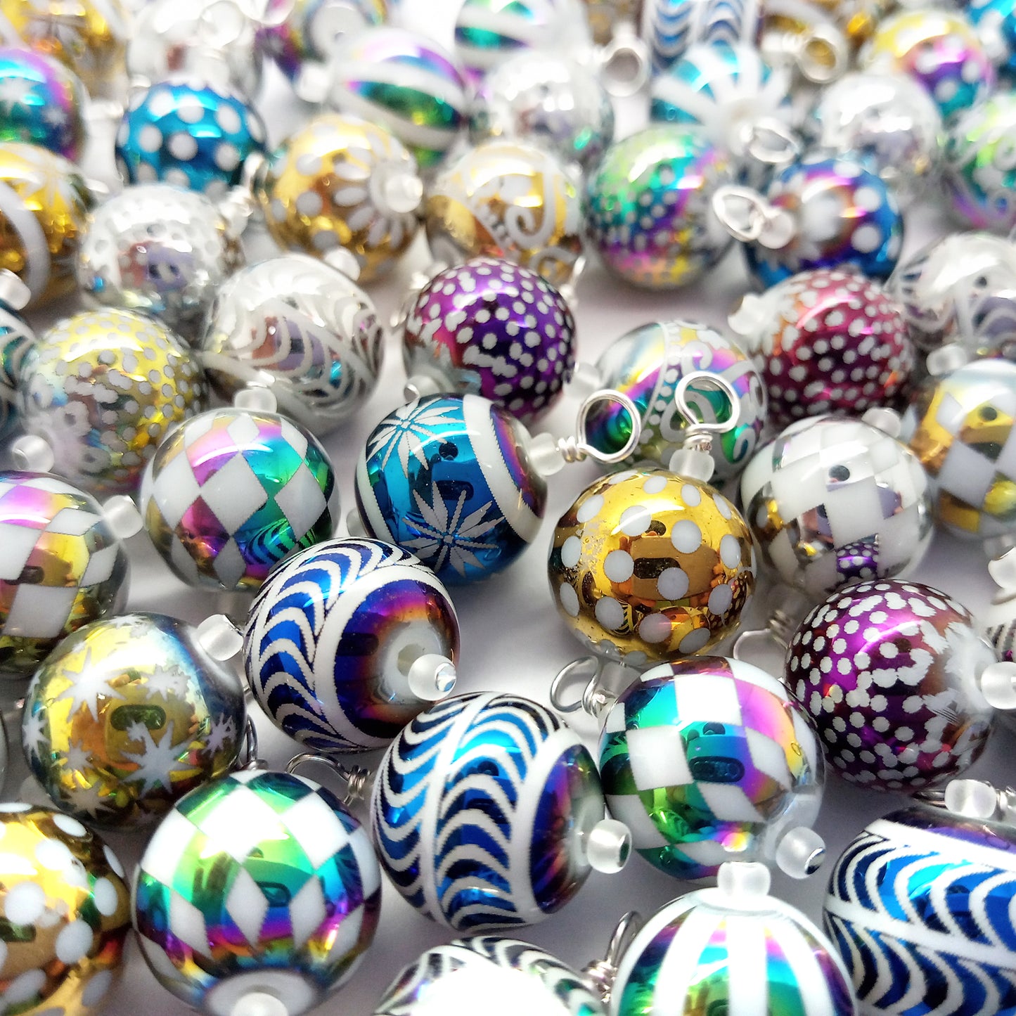 20 Dollhouse Tree Ornaments, Colorful Mix, Small Tabletop Christmas Trees