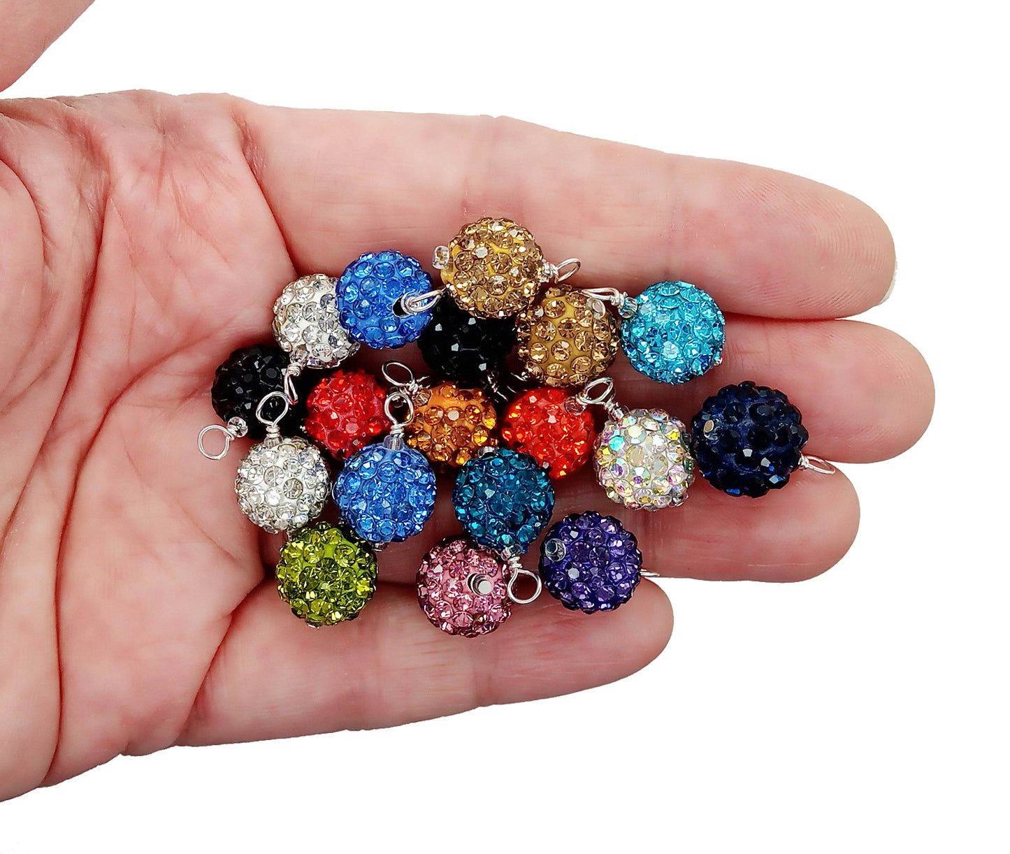 Miniature Disco Ball Christmas Ornaments, 8 pieces, Mixed Colors