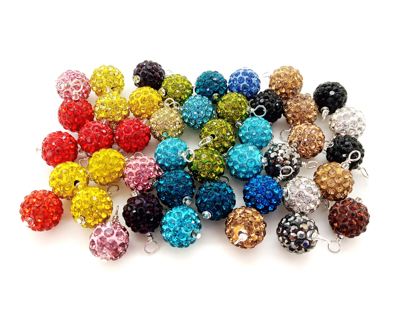 Miniature Disco Ball Christmas Ornaments, 8 pieces, Mixed Colors
