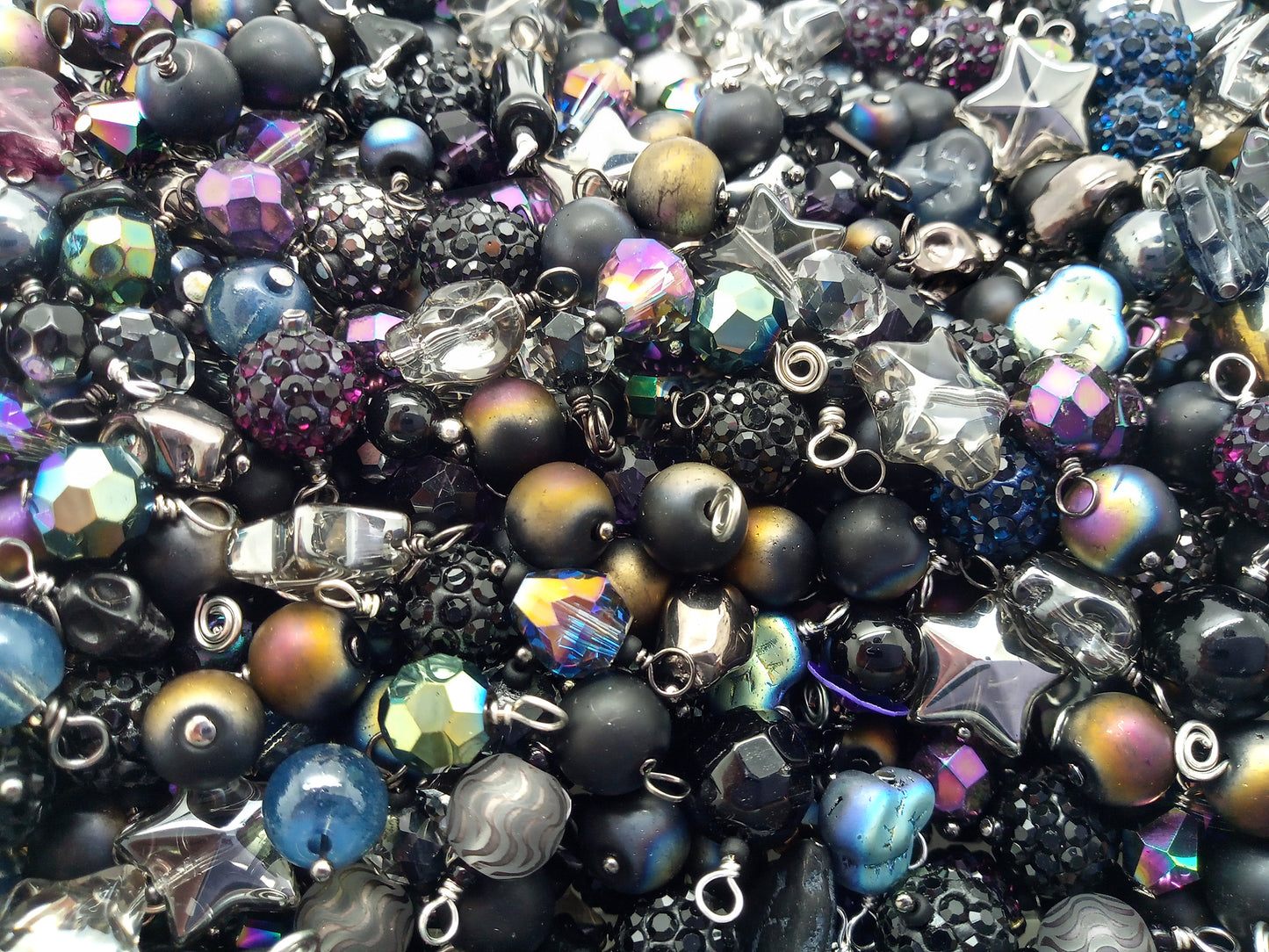 Goth Dangle Charm Mix, 20-50 pieces, Black & Dark Colors for Witchy Accessories