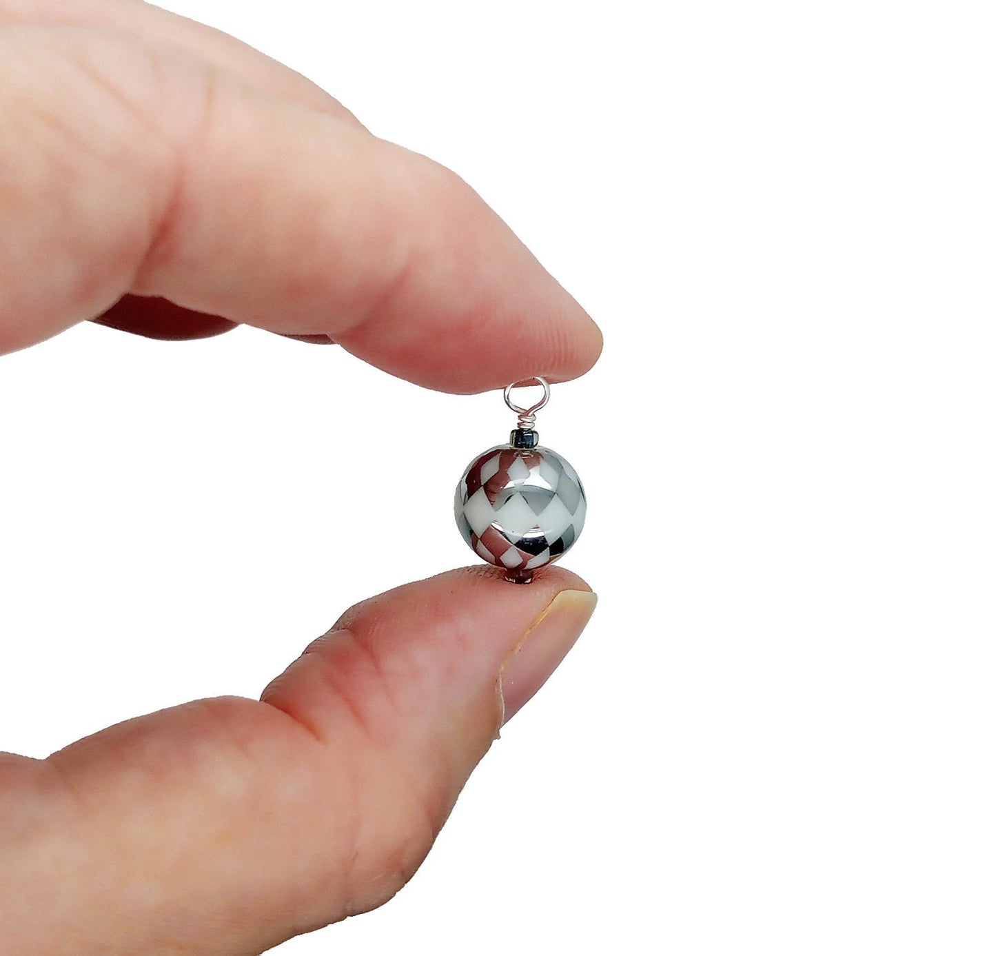 Set of 8 Silver Patterned Miniature Ornaments for Dollhouse Tree