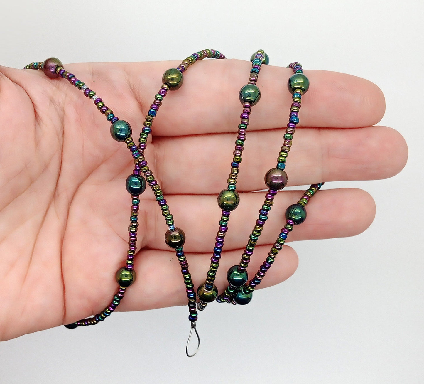 Miniature Christmas Tree Garland in Metallic Rainbow Colors