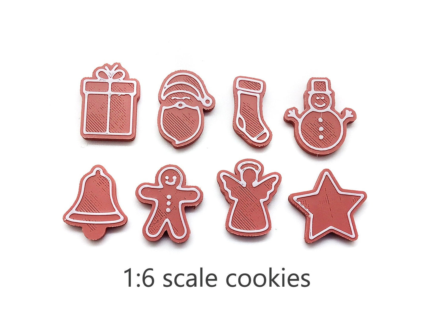 Miniature Gingerbread Cookies, Set of 8, 1:6 scale