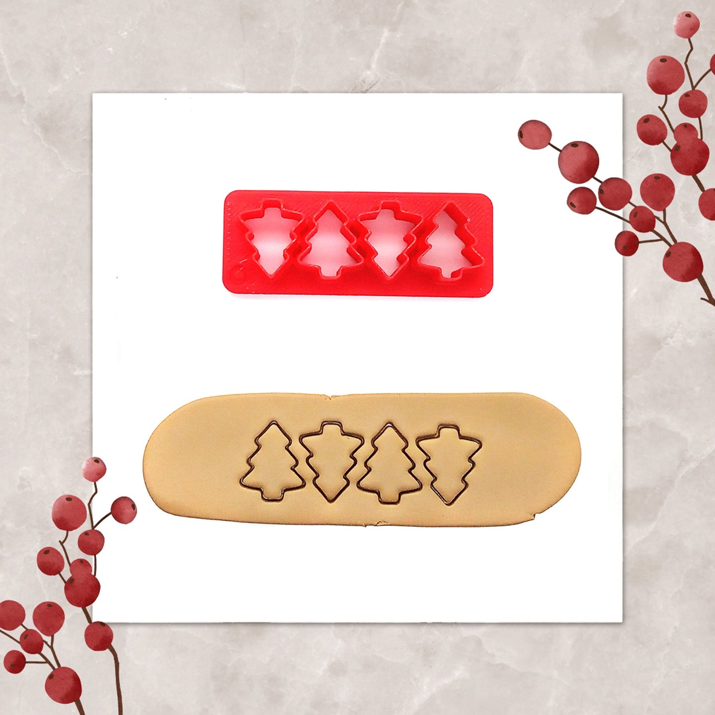 Tiny Christmas Tree Clay Cutter, Multi Cuts for Miniatures or Jewelry Making