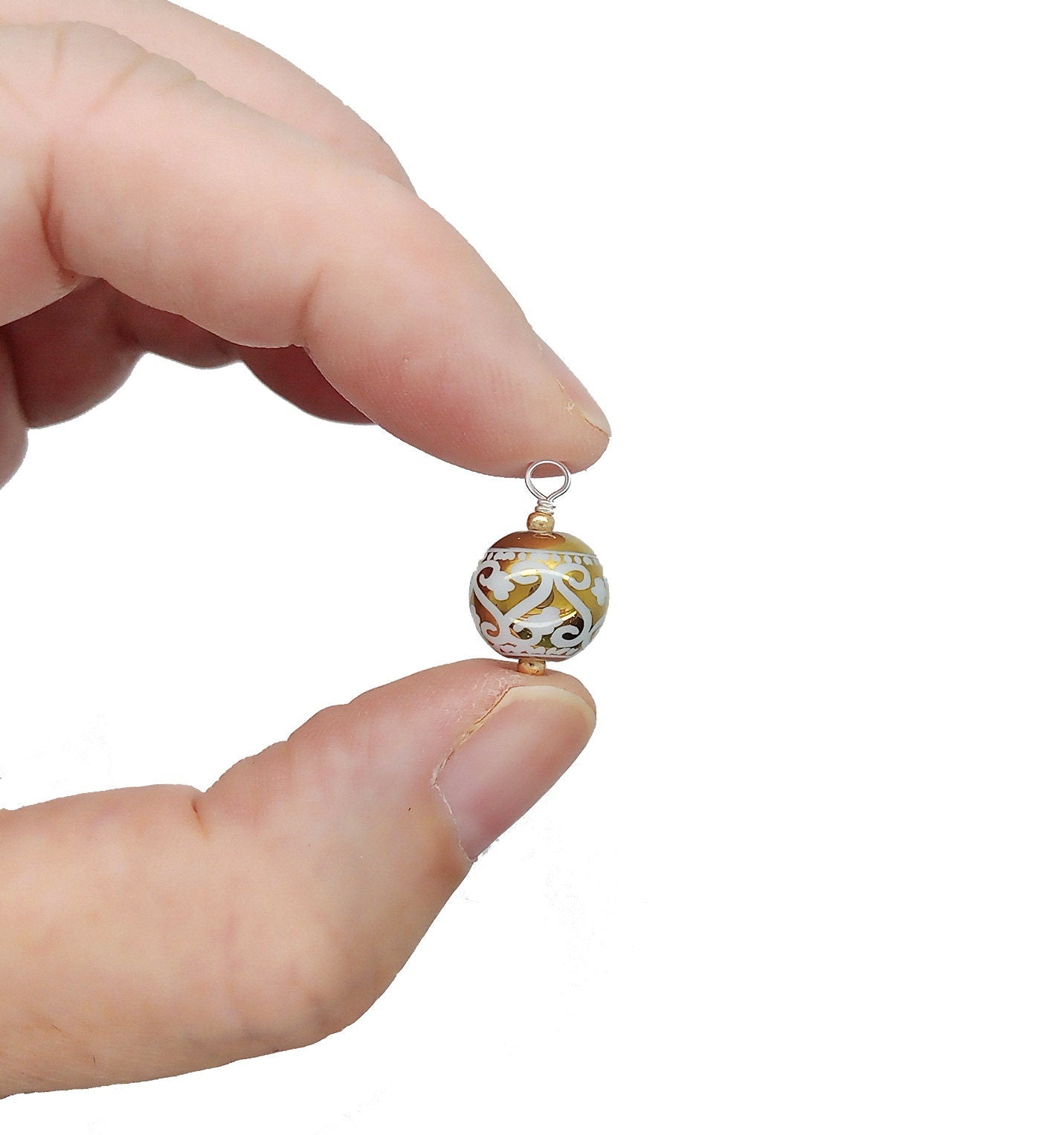 Gold Miniature Christmas Ornaments in Storage Box