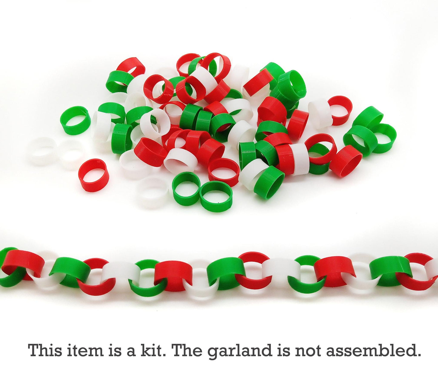 Easy Mini Christmas Garland Kit in Red Green & White