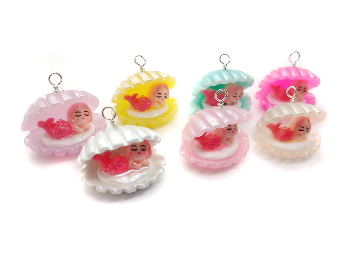 Mermaids in Shells Miniatures, Set of 5 3D Resin Minis