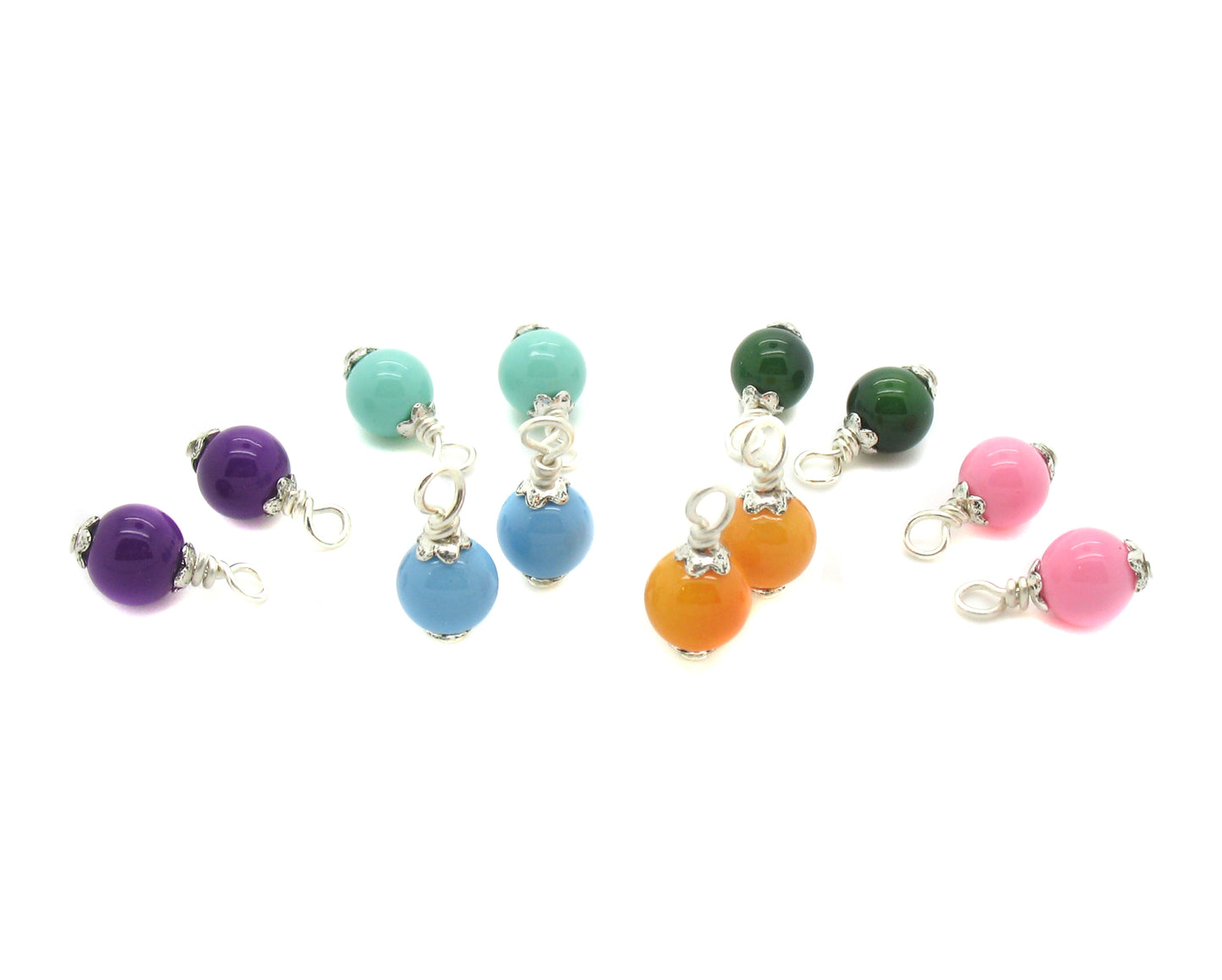 Glass Charms for Earrings - 6 pairs of Pretty Earring Dangles - Adorabilities Charms & Trinkets