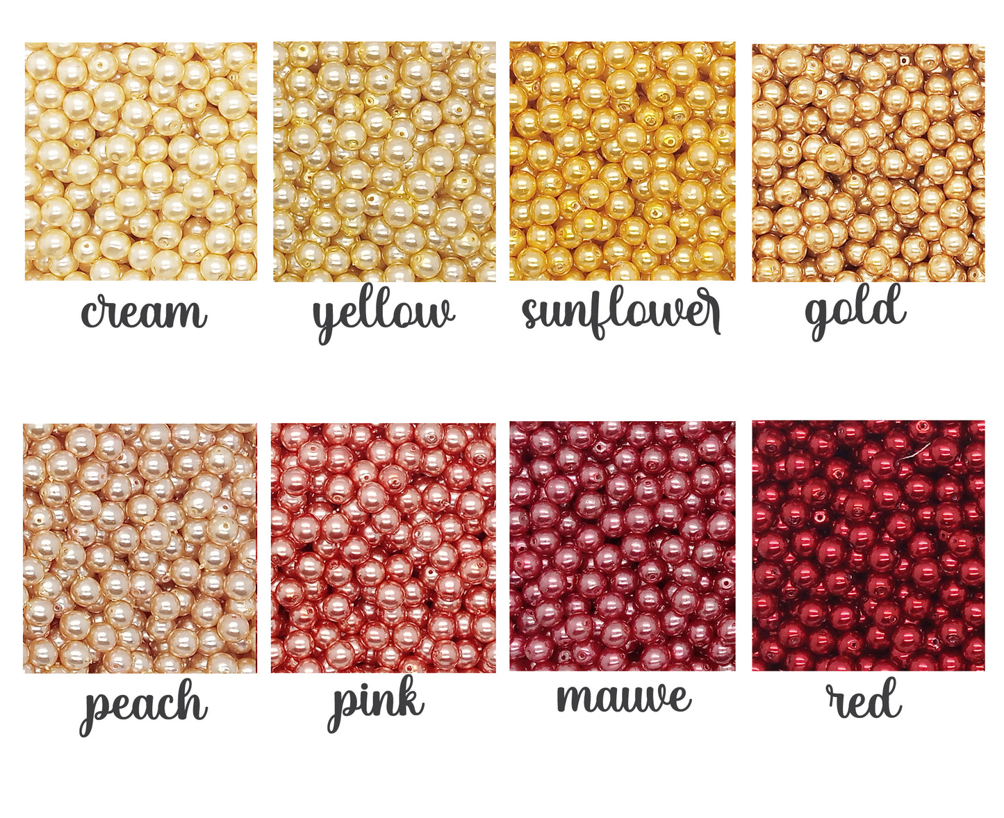 6mm Glass Pearl Dangles, 10 pc Small Bead Charms - Adorabilities Charms & Trinkets