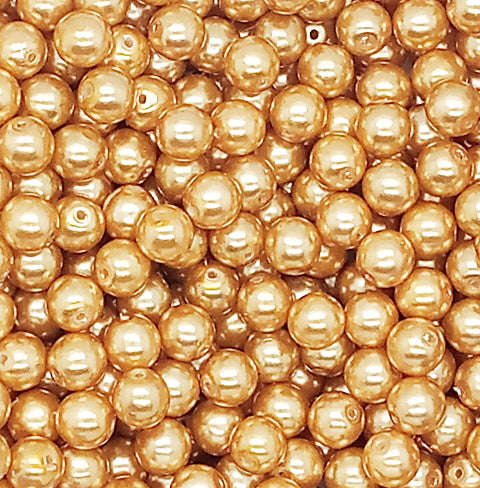 Yellow 6mm Glass Pearl Dangles, 10 pc Small Bead Charms - Adorabilities Charms & Trinkets
