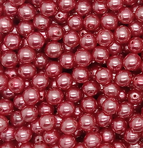 Mauve 6mm Glass Pearl Dangles, 10 pc Small Bead Charms - Adorabilities Charms & Trinkets