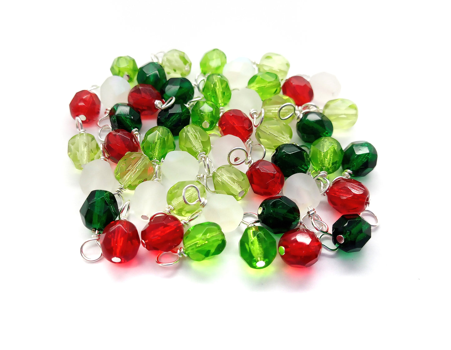 Faceted Christmas Dangle Charm Mix