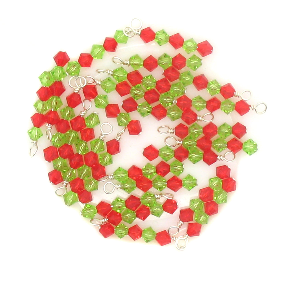 Christmas Charms - Pretty Red & Green Bead Charm Dangles Xmas - Adorabilities Charms & Trinkets
