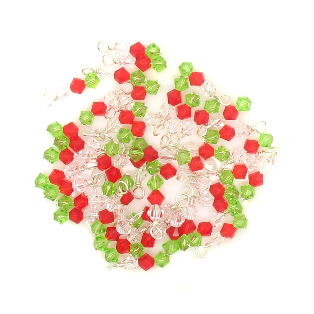 Christmas Charms - Pretty Red & Green Bead Charm Dangles Xmas - Adorabilities Charms & Trinkets