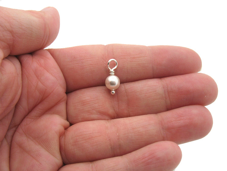 Charms made with Swarovski Crystal Pearls - Peach Cream Mauve 6mm Bead Dangles - Adorabilities Charms & Trinkets