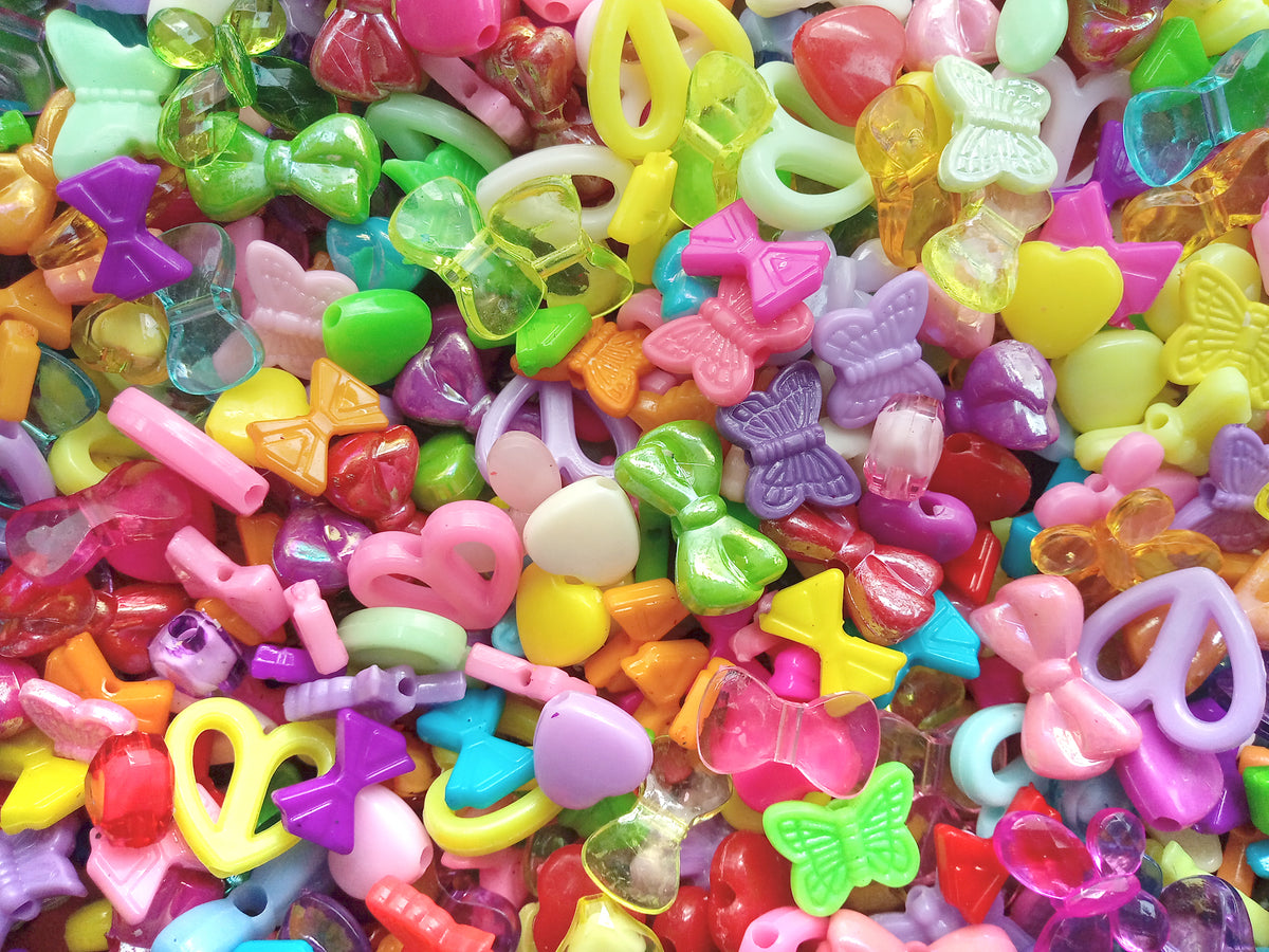 100 Pieces Acrylic Candy Bow Bead Mixed Colors Charm Beads Shiny Candy  Beads Cute Kawaii Beads for Jewelry Making Hairband Bracelets Necklace DIY