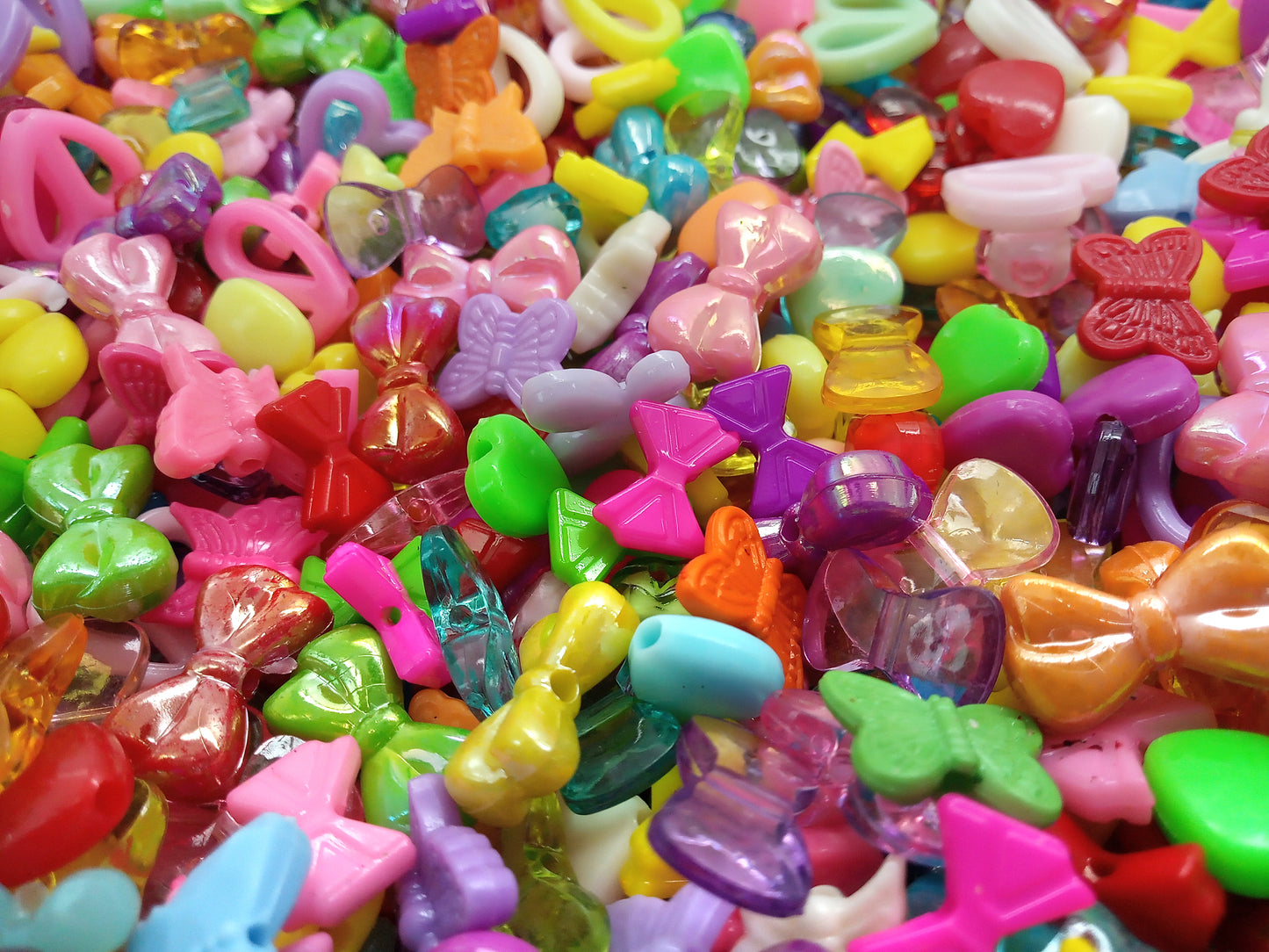 Bright Acrylic Bead Mix, Cute Kawaii Kandi Jewelry Supply - Adorabilities Charms & Trinkets