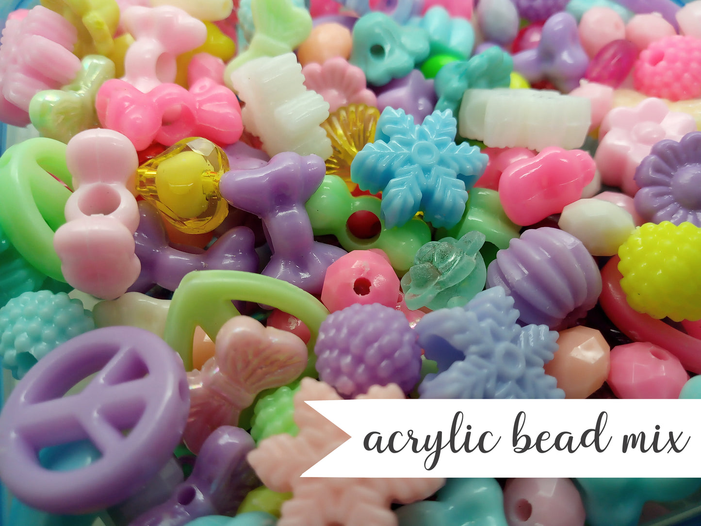 Cute Acrylic Bead Mix, Colorful Mixed Shapes - Adorabilities Charms & Trinkets