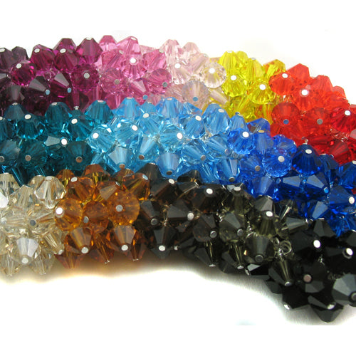 Crystal Bead Dangles - 6mm Czech Glass Bicone Bead Charms - Adorabilities Charms & Trinkets
