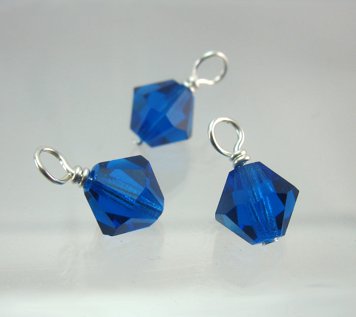 Crystal Bead Dangles - 6mm Czech Glass Bicone Bead Charms - Adorabilities Charms & Trinkets