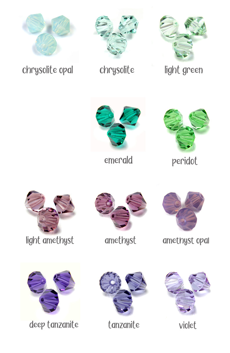 Crystal Bead Dangles, 10 pcs - 6mm Czech Glass Bicone Bead Charms
