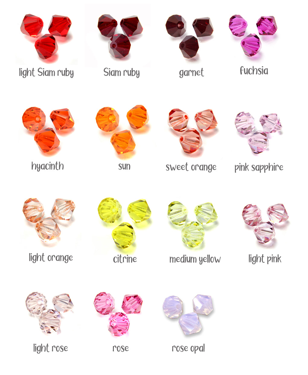 Crystal Bead Dangles, 10 pcs - 6mm Czech Glass Bicone Bead Charms