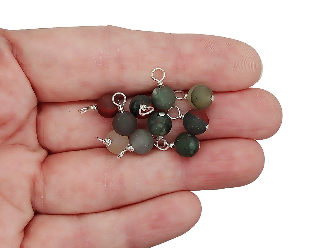 Bloodstone 6mm Bead Charms, African Bloodstone Gemstone Dangles - Adorabilities Charms & Trinkets