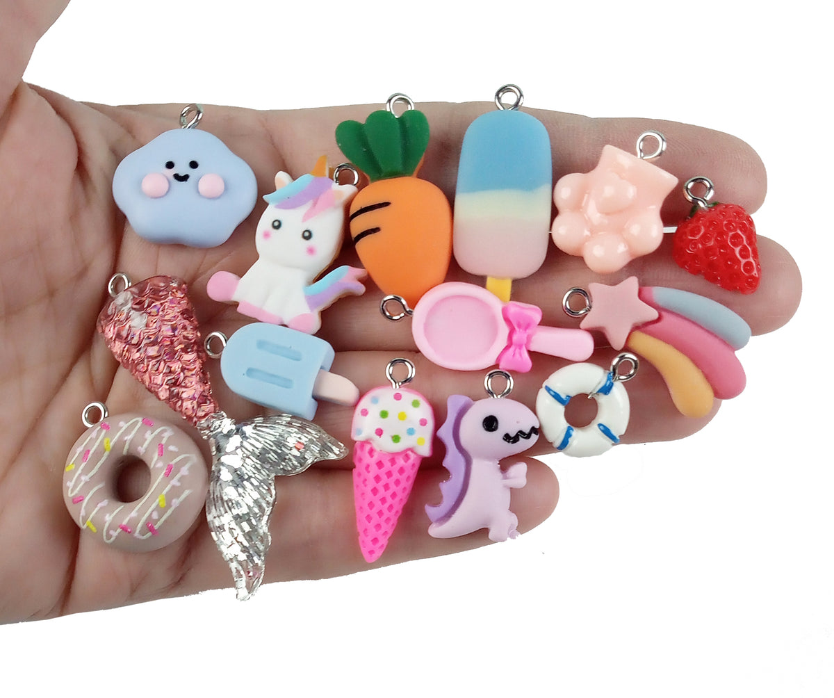 Ice Cream Resin Charm Cute Charm Flat Back Candy Charms Mix 