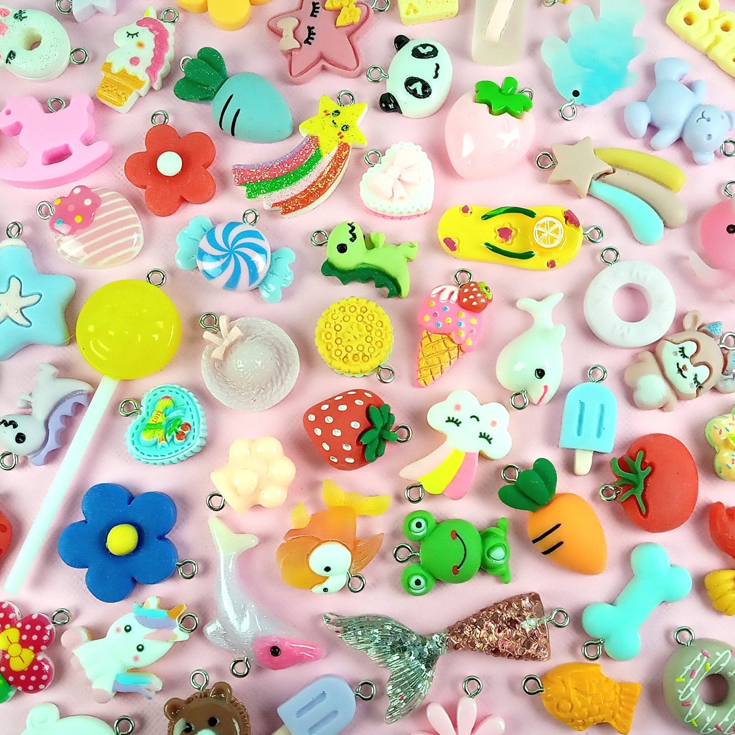 Mixed Flatback Charms - Kawaii Resin Cabochon Charm Grab Bag - Adorabilities Charms & Trinkets