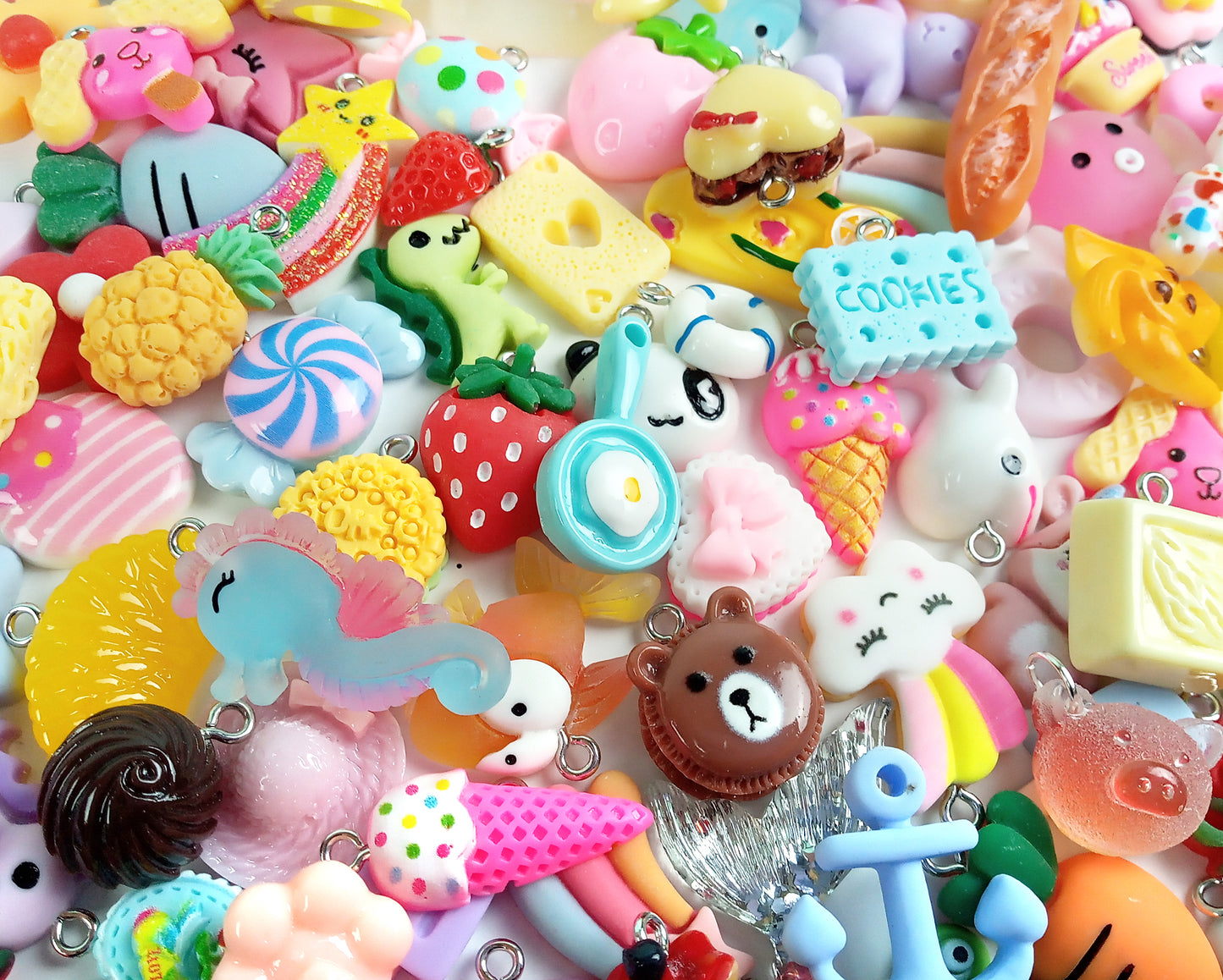 Mixed Flatback Charms - Kawaii Resin Cabochon Charm Grab Bag - Adorabilities Charms & Trinkets